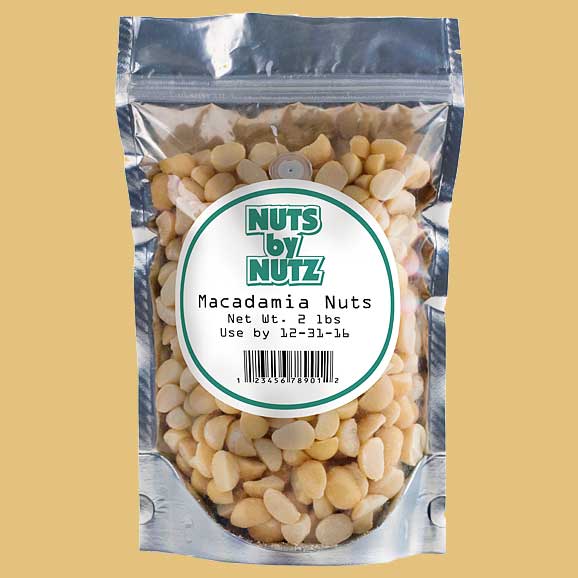 Package of nuts with thermal transfer label applied