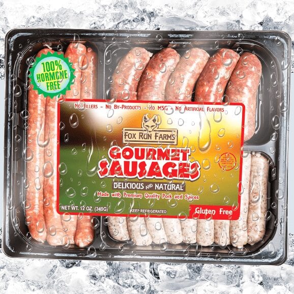 Meat package with premium 4-color label