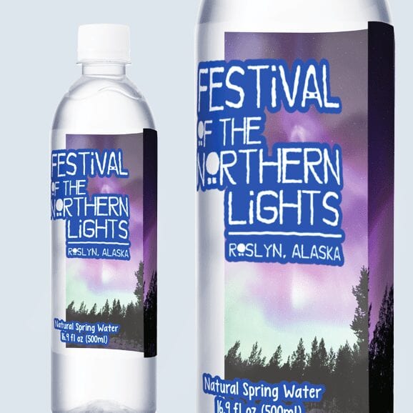 Photo of two 2-sided water bottles